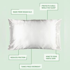 White satin pillowcase for curly hair